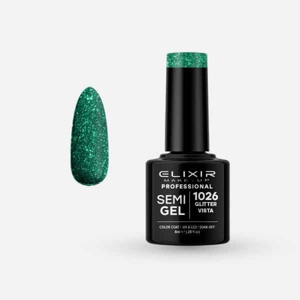Ημιμόνιμο βερνίκι 8ml – #1026 (Glitter Vista)