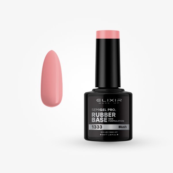 Ημιμόνιμο βερνίκι 8ml – #1333 (Rubber Base Coat Blush)
