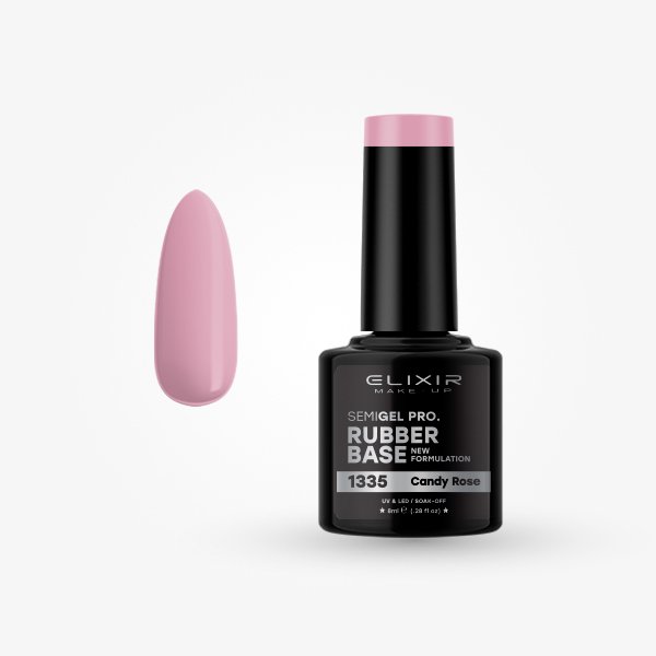 Ημιμόνιμο βερνίκι 8ml – #1335 (Rubber Base Coat Candy Rose)