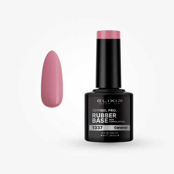 Ημιμόνιμο βερνίκι 8ml – #1337 (Rubber Base Coat Caramel)