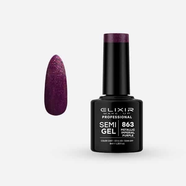 Ημιμόνιμο βερνίκι 8ml - #863 (Metallic Imperial Purple)