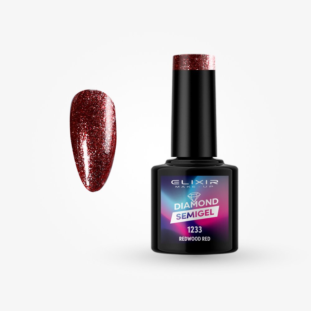 Ημιμόνιμο βερνίκι  Diamond 8ml – #1233 (Redwood Red)
