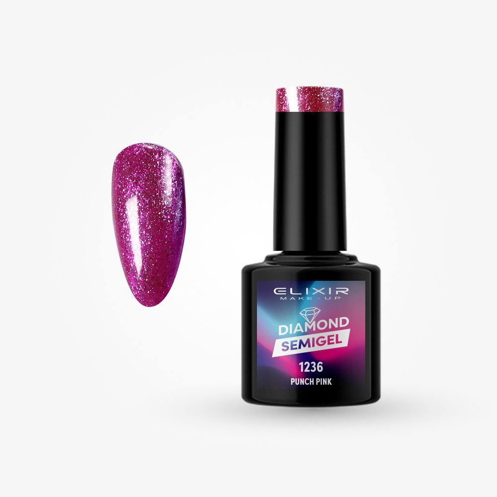 Ημιμόνιμο βερνίκι  Diamond 8ml – #1236 (Punch Pink)