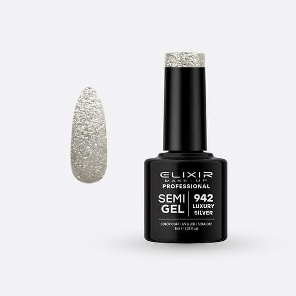 Ημιμόνιμο βερνίκι 8ml - #942 (Luxury Silver)