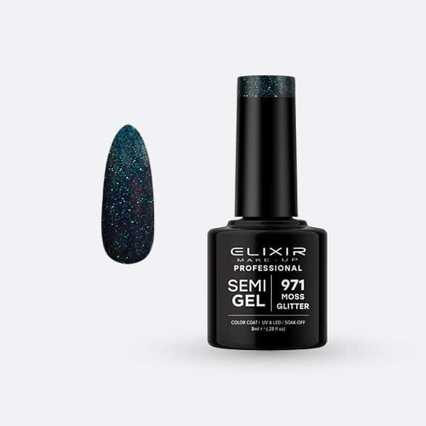 Ημιμόνιμο βερνίκι 8ml – #971 (Moss Glitter)