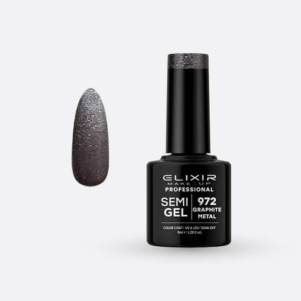Ημιμόνιμο βερνίκι 8ml – #972 (Graphite Metal)