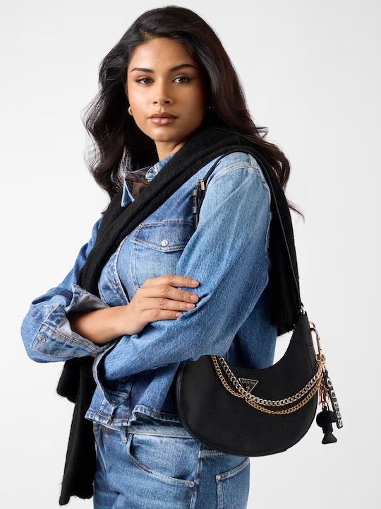 Guess Γυναικεία Τσάντα Ώμου DAVINA HWBG9899180 BLACK - Image 2